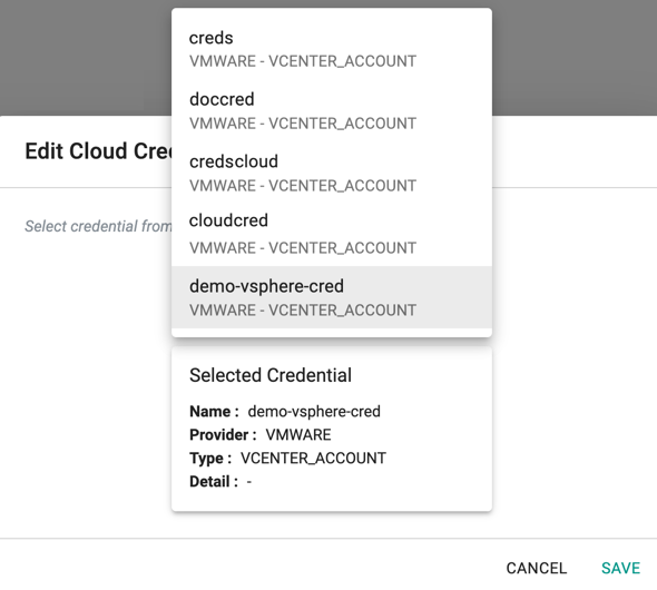 Swap Cloud Credential
