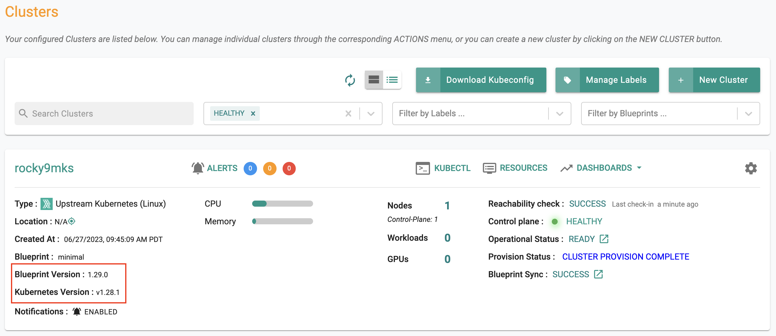 New Cluster based on K8S 1.28