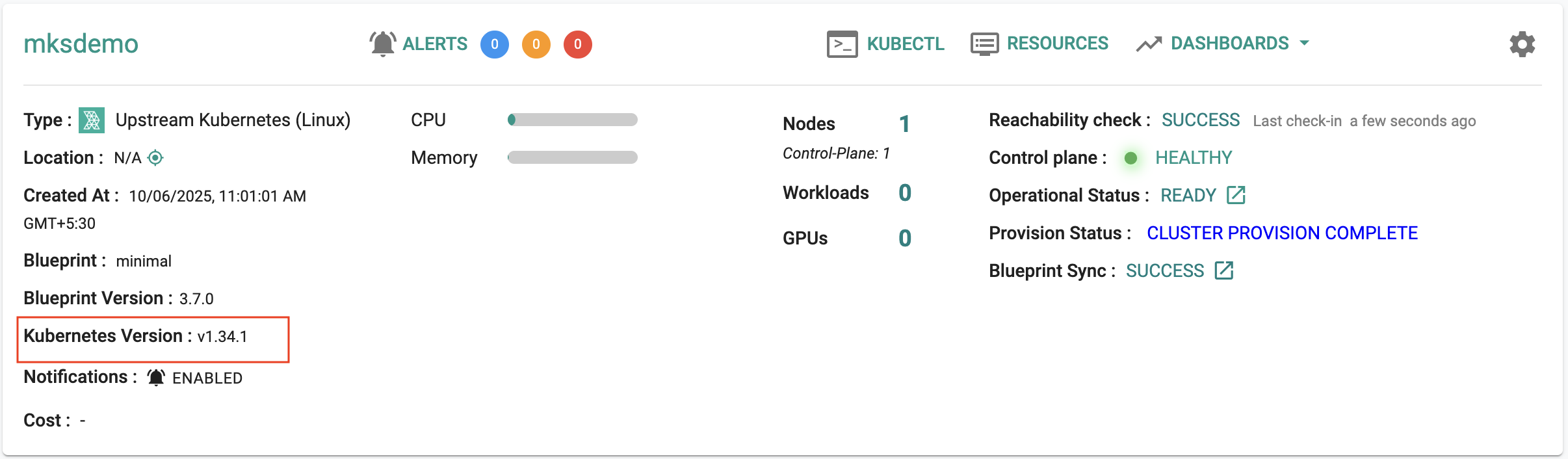 New Cluster based on K8S 1.34