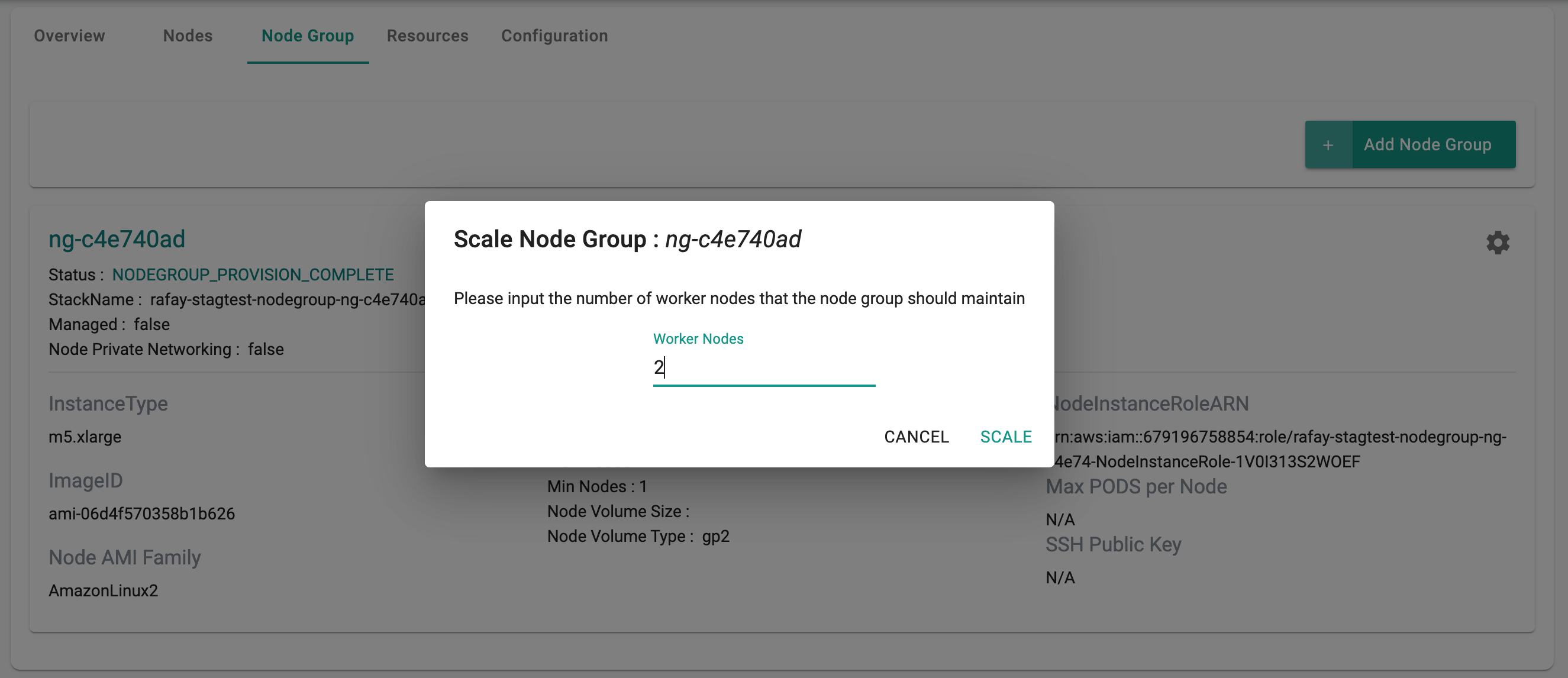 Scale Down Node Group