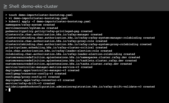 Register Cluster Kubectl Output