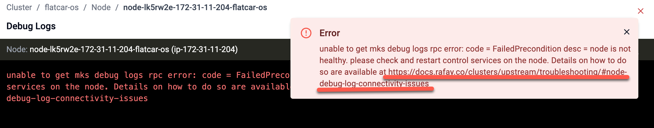 Provision Failed