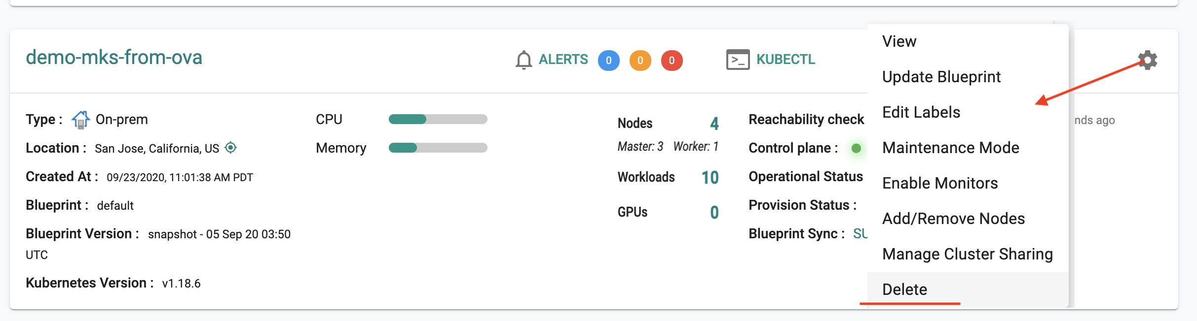 Delete Cluster in Controller