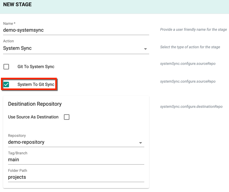 System to Git