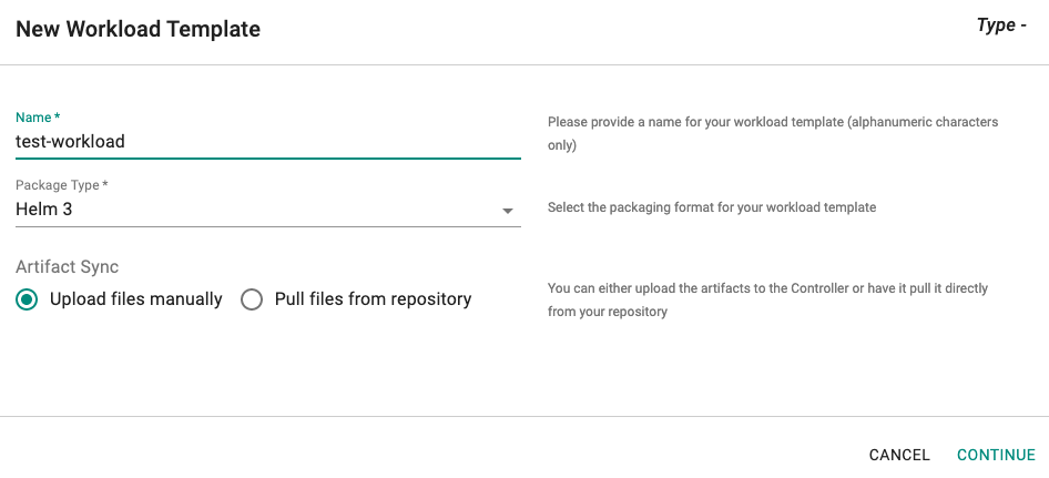 Create Workload Template