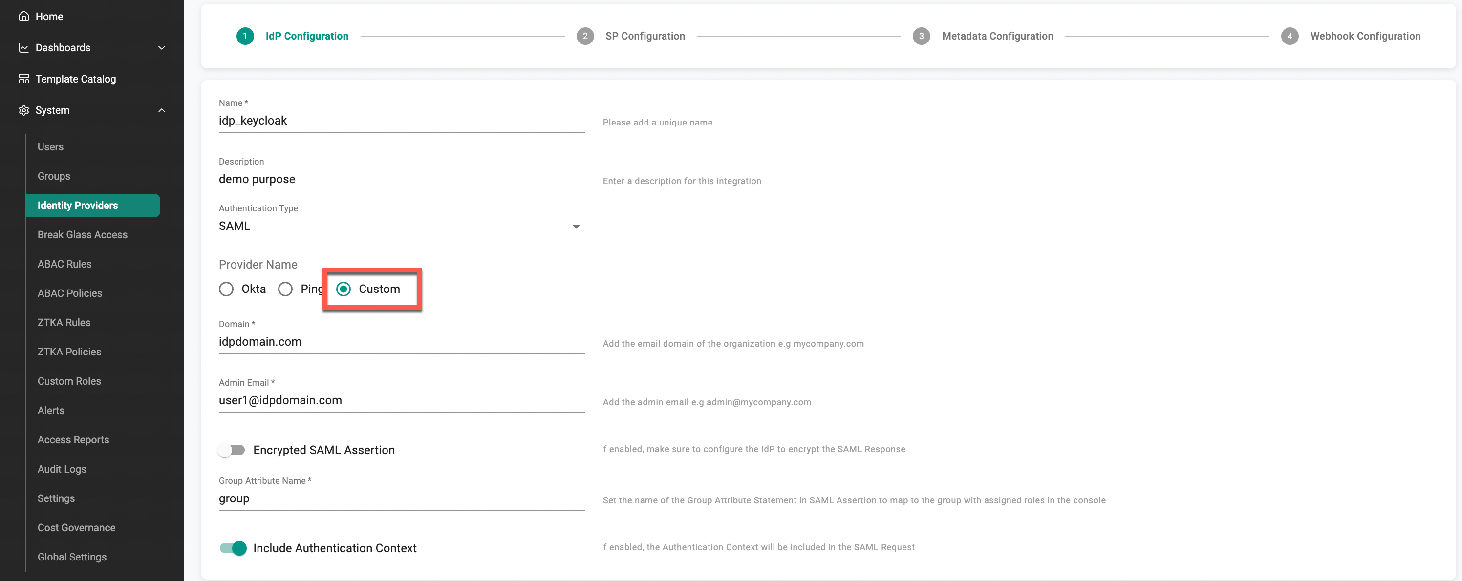 Create IdP