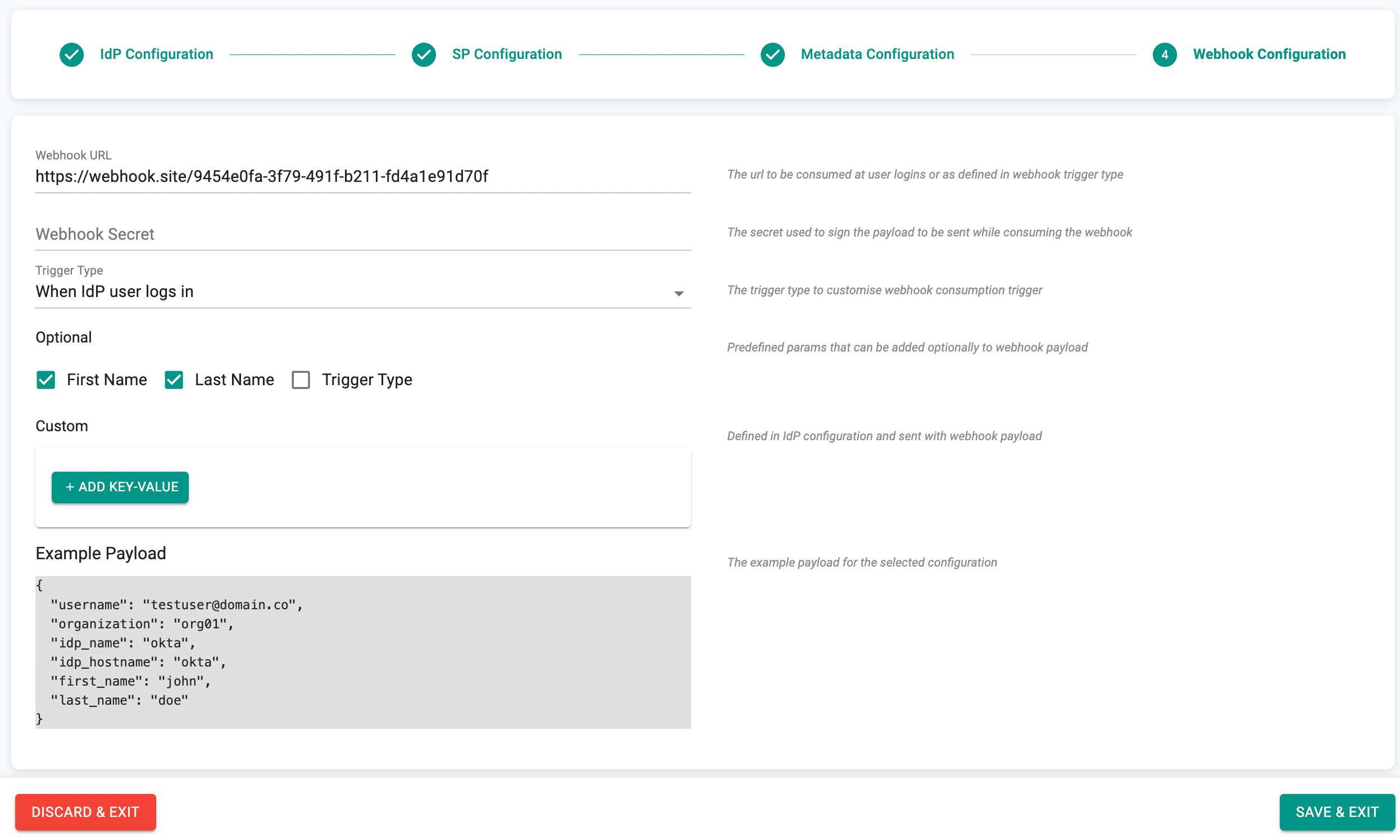 Webhook Configuration