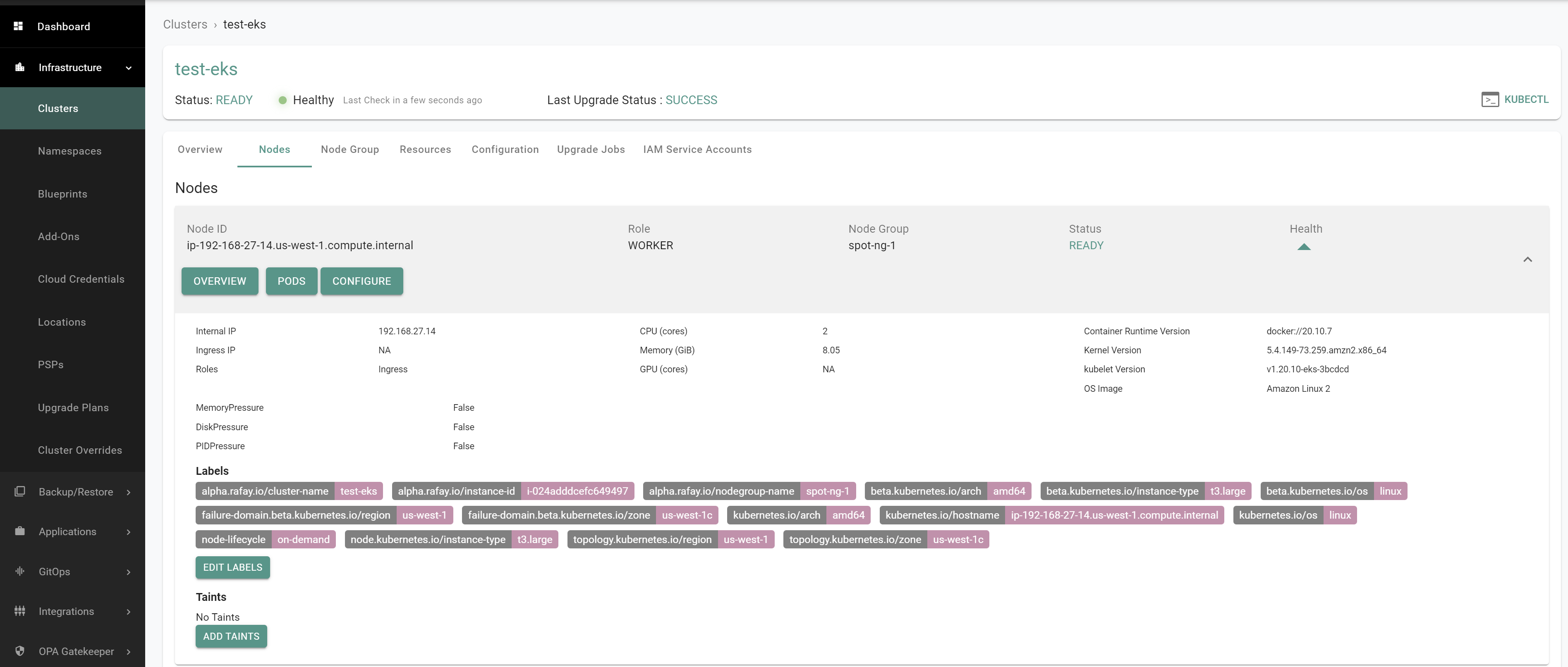Learn KOP Provision EKS Cluster Rafay Docs