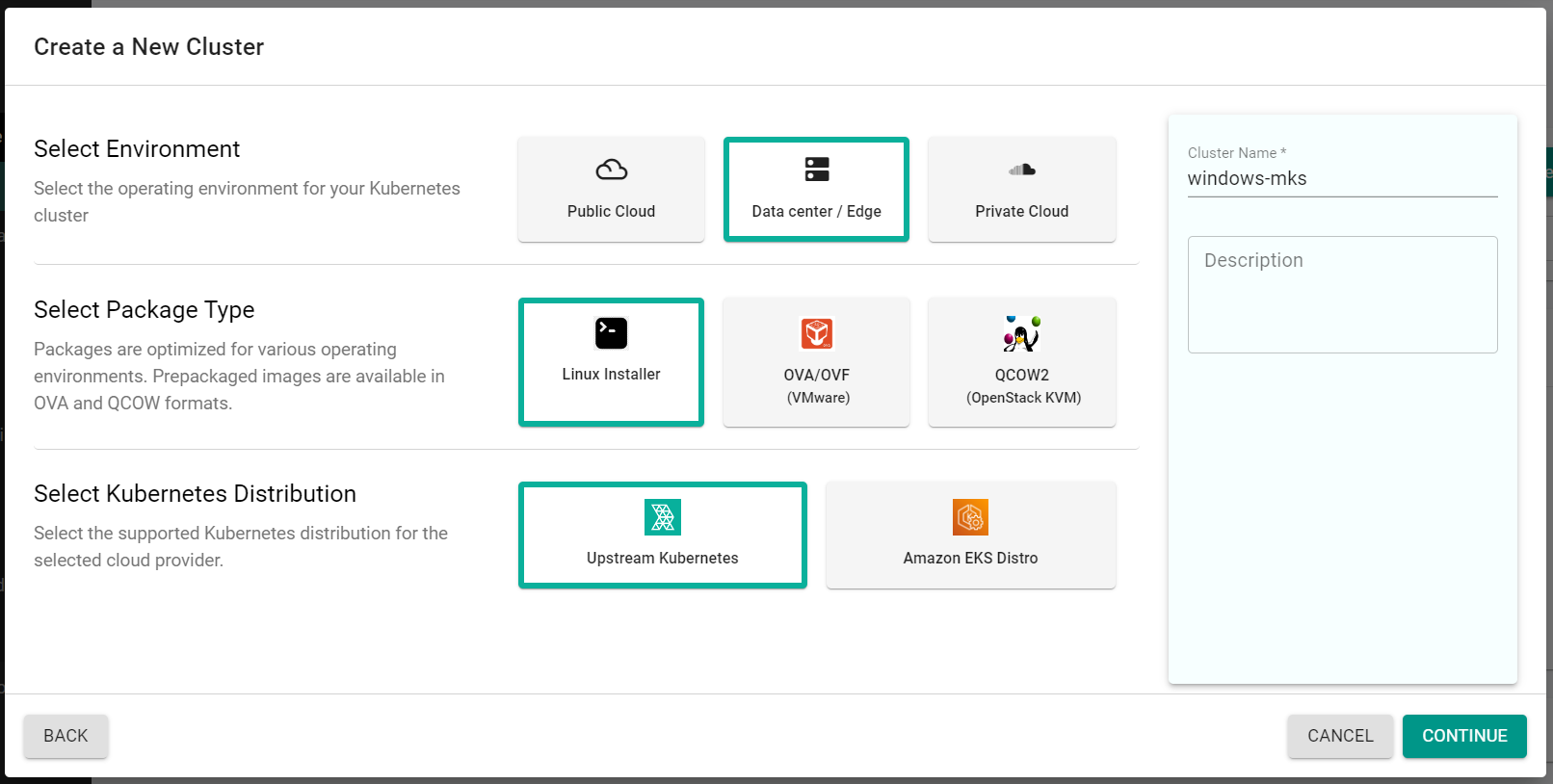 Create Cluster