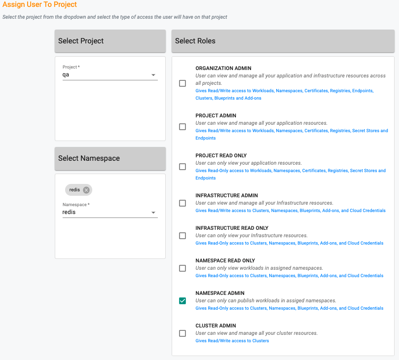 Namespace Admin