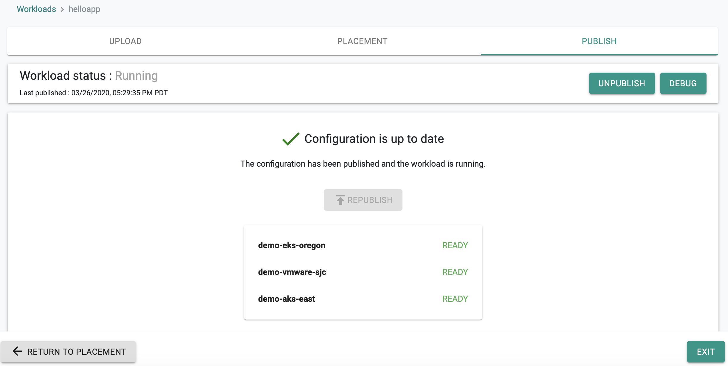 Multi Cluster Publish