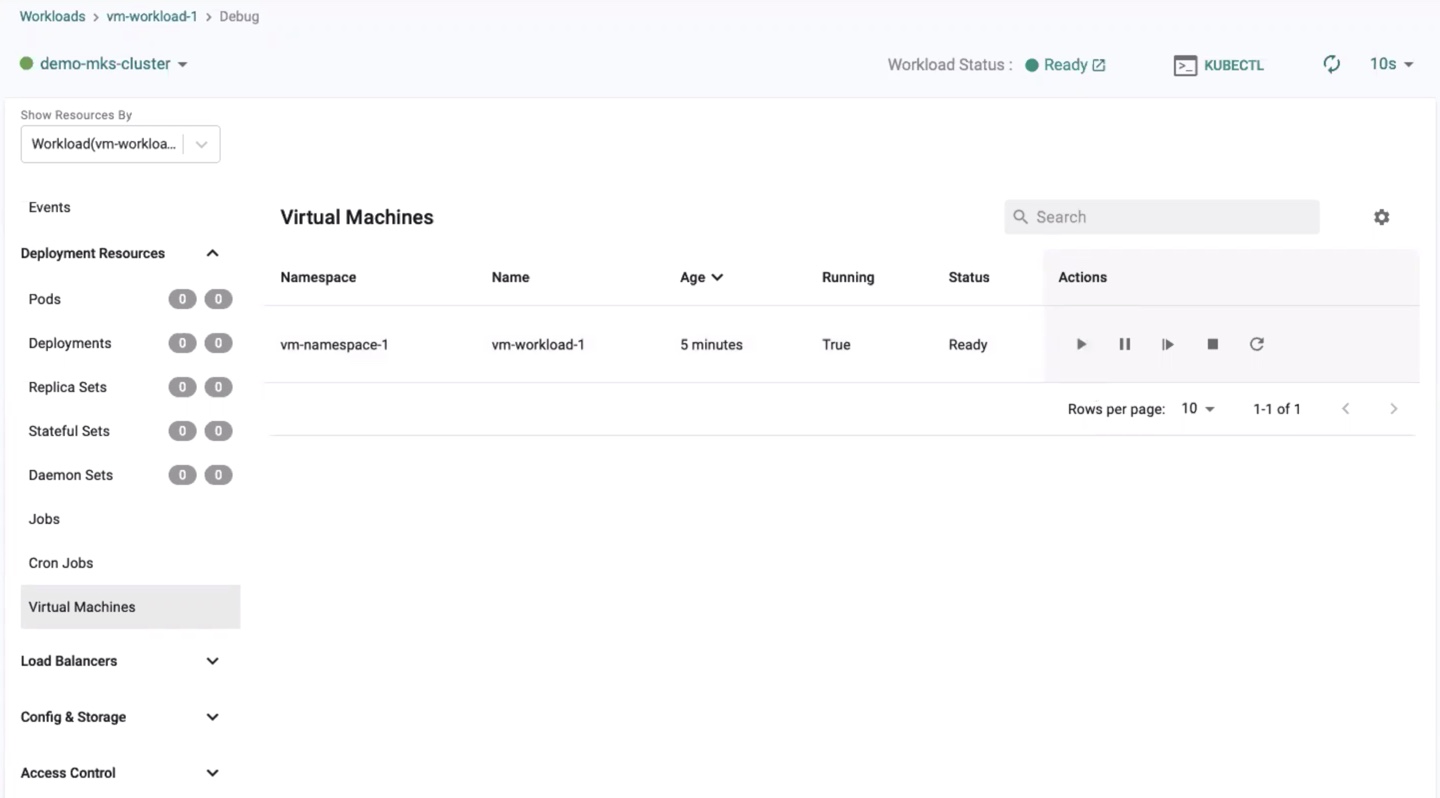 Debug VM Workload
